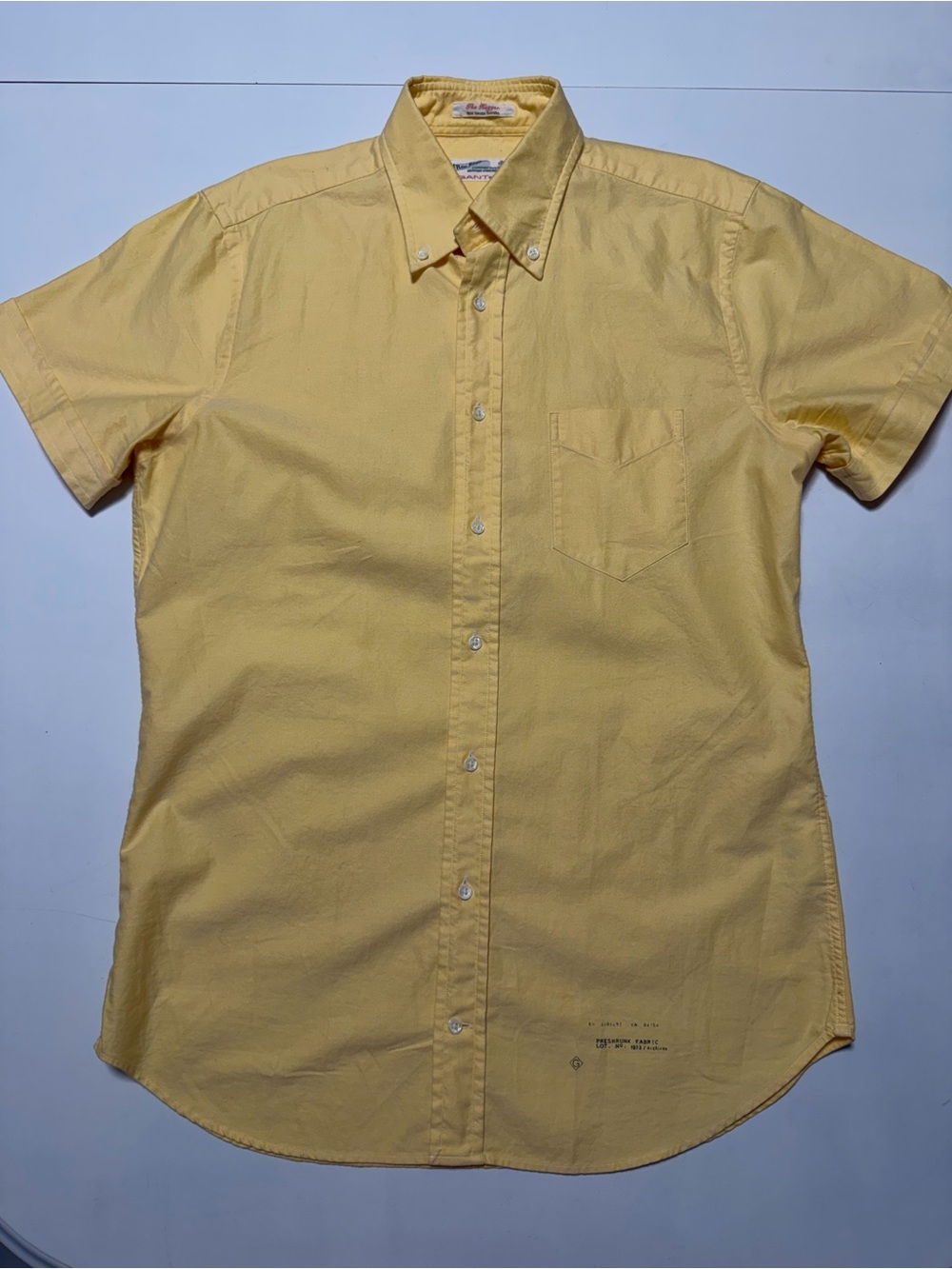Gant Rugger preppy yellow ss oxford shirt